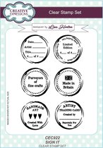 Creative Expressions Clear stamp - Cirkel labels - A5 - Set van 6 stempels