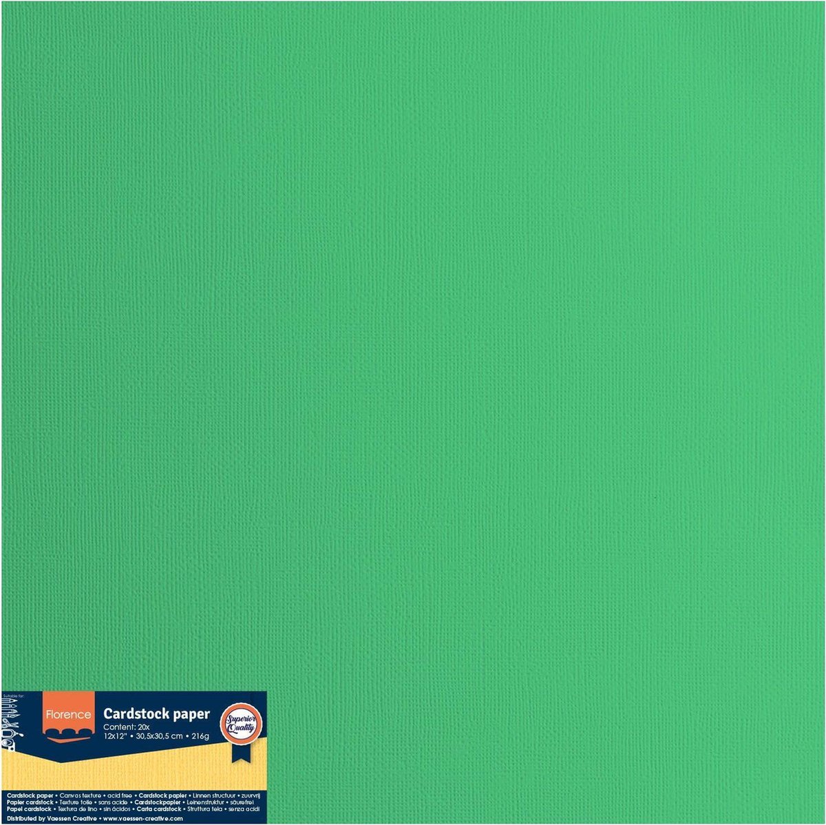 Florence Karton - Emerald - 305x305mm - Ruwe textuur - 216g