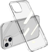 Schokbestendige TPU + enkelzijdige glazen beschermhoes voor iPhone 13 mini (transparant)