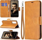 Voor vivo V21e 5G Retro Lamsvacht Textuur Pure Kleur Horizontale Flip PU Lederen Case met Houder & Kaartsleuven & Portemonnee & Lanyard (Geel)