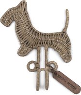 Riviera Maison Rustic Rattan Happy Dog Hook - Rattan - 27.0x18.0x16.0 cm