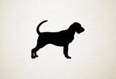 Bloedhond - Silhouette hond - XS - 20x27cm - Zwart - wanddecoratie