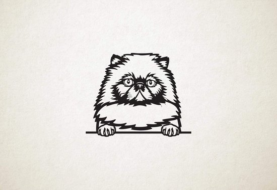 Himalaya - Chat - Chat - M - 54x68cm - Zwart - décoration murale