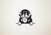 Tibetaanse mastiff - hond met pootjes - XS - 19x23cm - Zwart - wanddecoratie