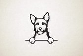 Australische Australian Terrier - hond met pootjes - S - 46x45cm - Zwart - wanddecoratie