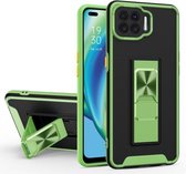 Voor OPPO F17 Dual-color Skin Feel TPU + PC Magnetische schokbestendige hoes met onzichtbare houder (groen)