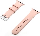 By Qubix Rubberen sportbandje met gesp - Zalmroze - Geschikt voor Apple Watch 42mm - 44mm - 45mm - Ultra - 49mm - Compatible Apple watch bandje -