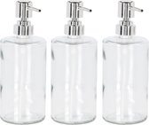 5x stuks zeeppompjes/zeepdispenser effen glas 400 ml