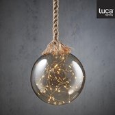 Luca Lighting Bal aan Touw Kerstverlichting met 40 LED Lampjes - H100 x Ø20 cm - Lichtgrijs