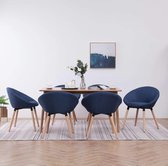 Medina Eetkamerstoelen 6 st stof blauw