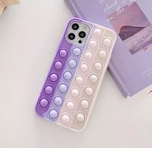 Hidzo telefoonhoesje - Popit- Paars Lila Licht roze Creme - IPhone 11