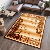 Tapiso Dorian Vloerkleed Woonkamer Slaapkamer Modern Abstract Design Lichtbeige Creme Bruin Sfeervol Duurzaam Hoogwaardig Tapijt Maat - 60x100