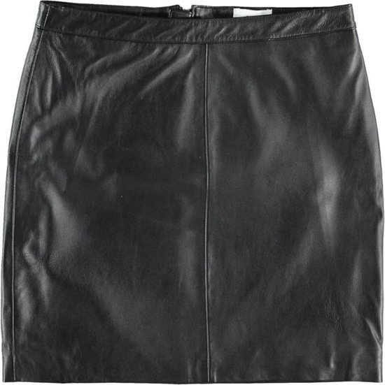 Object gevoerde korte zwarte leren rok hogere taille Maat 34 bol