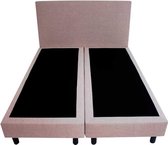 Bedworld Boxspring 160x200 - Geveerd - Linnenlook - Zilvergrijs (S84)