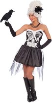 Carnival Toys Verkleedjurk Skeleton Dames Satijn Zwart Mt S/m