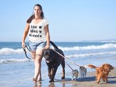 Live Love Woof T-Shirt, Grappige Hondenliefhebber T-Shirt, Uniek Cadeau Voor Hondenliefhebbers,Unisex Jersey Korte Mouw V-hals Tee,D002-001W, XS, Wit