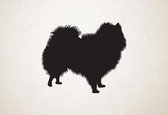 Silhouette hond - Japanese Spitz - Japanse spits - L - 75x89cm - Zwart - wanddecoratie