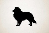 Silhouette hond - Shetland Sheepdog - Shetland-herdershond - M - 60x75cm - Zwart - wanddecoratie