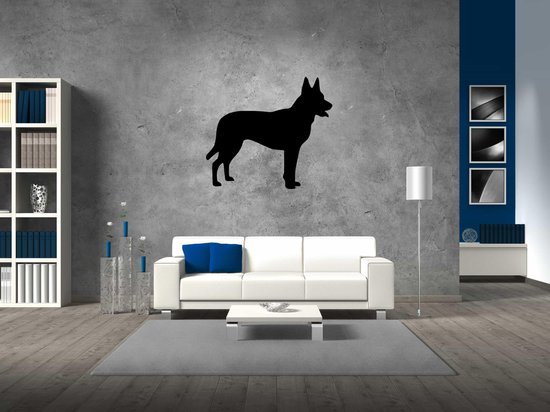 Silhouette chien - Chien de berger hollandais - Chien de Shepherd hollandais - XS - 25x28cm - Zwart - décoration murale