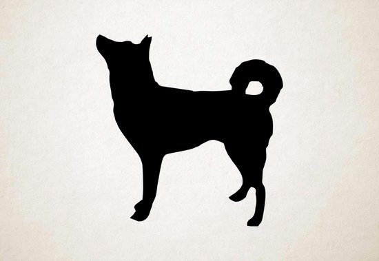 Silhouette chien - Jindo - XS - 26x25cm - Zwart - décoration murale