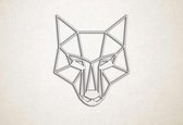 Line Art - Wolf 8 - M - 71x60cm - EssenhoutWit - geometrische wanddecoratie