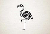 Line Art - Flamingo 1 - L - 109x67cm - Zwart - geometrische wanddecoratie