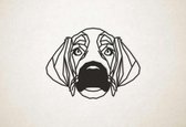 Line Art - Hond - Weimaraner - XS - 23x30cm - Zwart - geometrische wanddecoratie