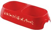 Hega Hondenvoer- En Drinkbak Dubbel 0,5 Liter 23 Cm Rood