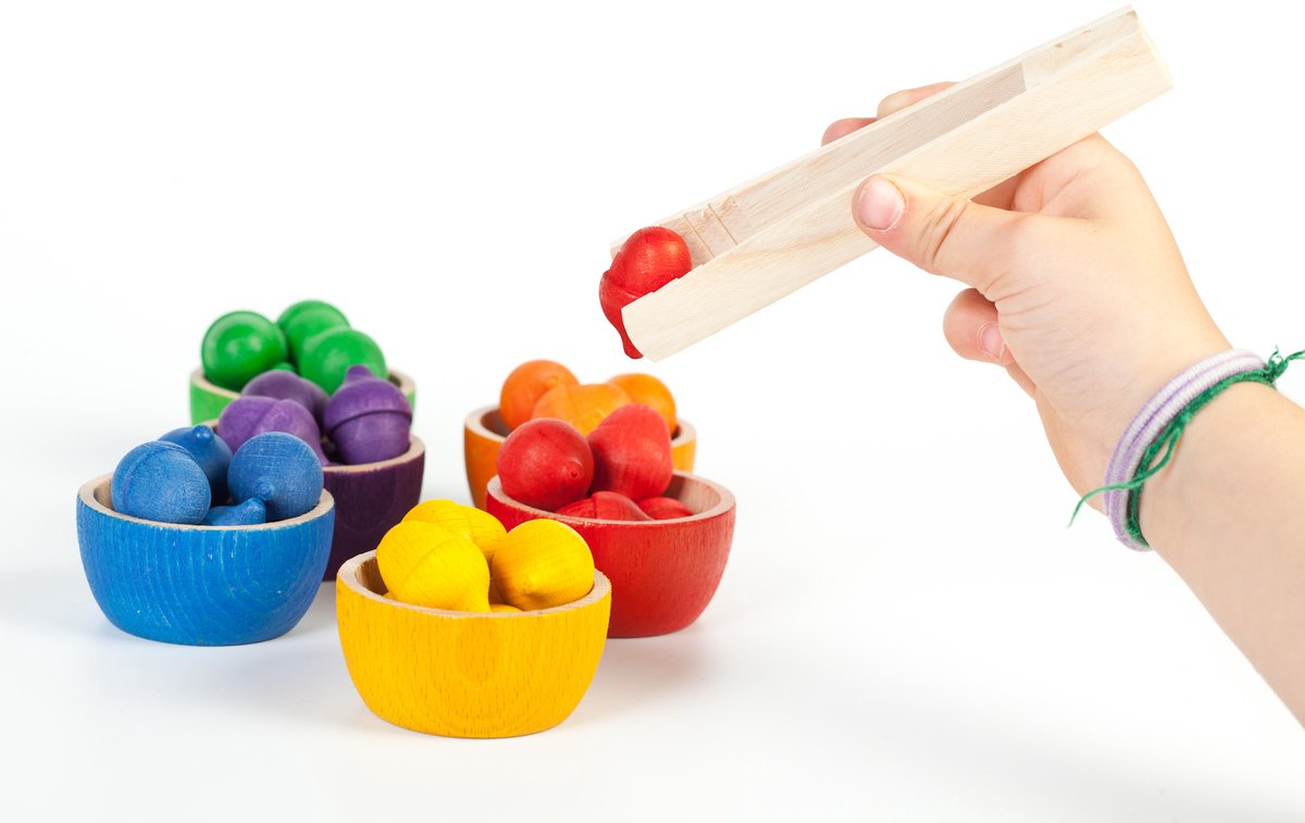 Grapat Houten Speelgoed Speelset bakjes en eikeltjes