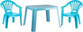 Set de jardin en plastique pour enfants avec 2 chaises bleu clair