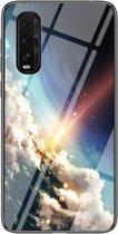 Voor OPPO Zoek X2 Sterrenhemel Geschilderd Gehard Glas TPU Schokbestendige Beschermhoes (Bright Star)