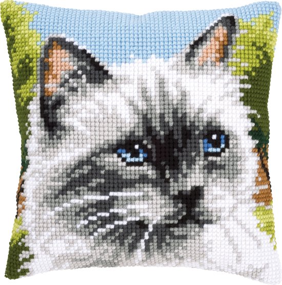 Vervaco - Kruissteekkussen kit - Siamese kat - PN-0146067 - Borduren - Borduurpakket - Borduurpakket volwassenen - Borduurpakket kind