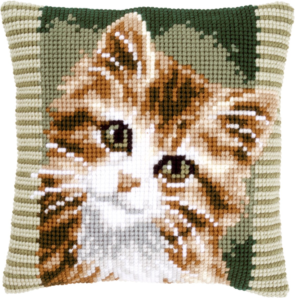 Vervaco - Kruissteekkussen kit - Bruine poes - PN-0149856 - Borduren - Borduurpakket - Borduurpakket volwassenen - Borduurpakket kind