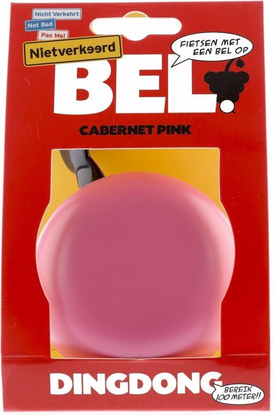 Fietsbel Ding-Dong NietVerkeerd ø80mm - cabarnet pink van NietVerkeerd — afbeelding 2