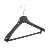 De Kledinghanger Gigant - 130 x Mantel / kostuumhanger kunststof zwart met schouderverbreding en broeklat, 42 cm