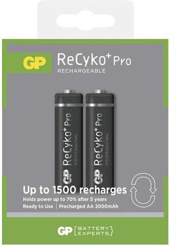 GP Batteries ReCyko + AA Nickel Metal Hydride 2000mAh 1.2V batterie  rechargeable /... | bol.com