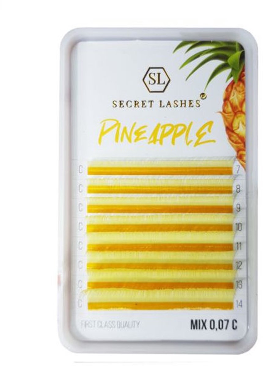 Secret Lashes Gekleurde Wimperextensions Mix 7-14 - C - Pineapple