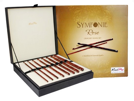 KnitPro Symfonie Häkelnadeln Set - 8-teilig Mit Swarovski-Kristall