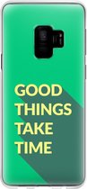 Samsung Galaxy S9 Telefoonhoesje - Transparant Siliconenhoesje - Flexibel - Met Quote - Good Things - Groen