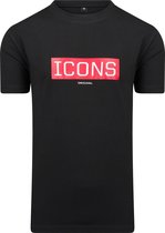 Icons - Heren Tee SS Originals Shirt - Zwart - Maat S