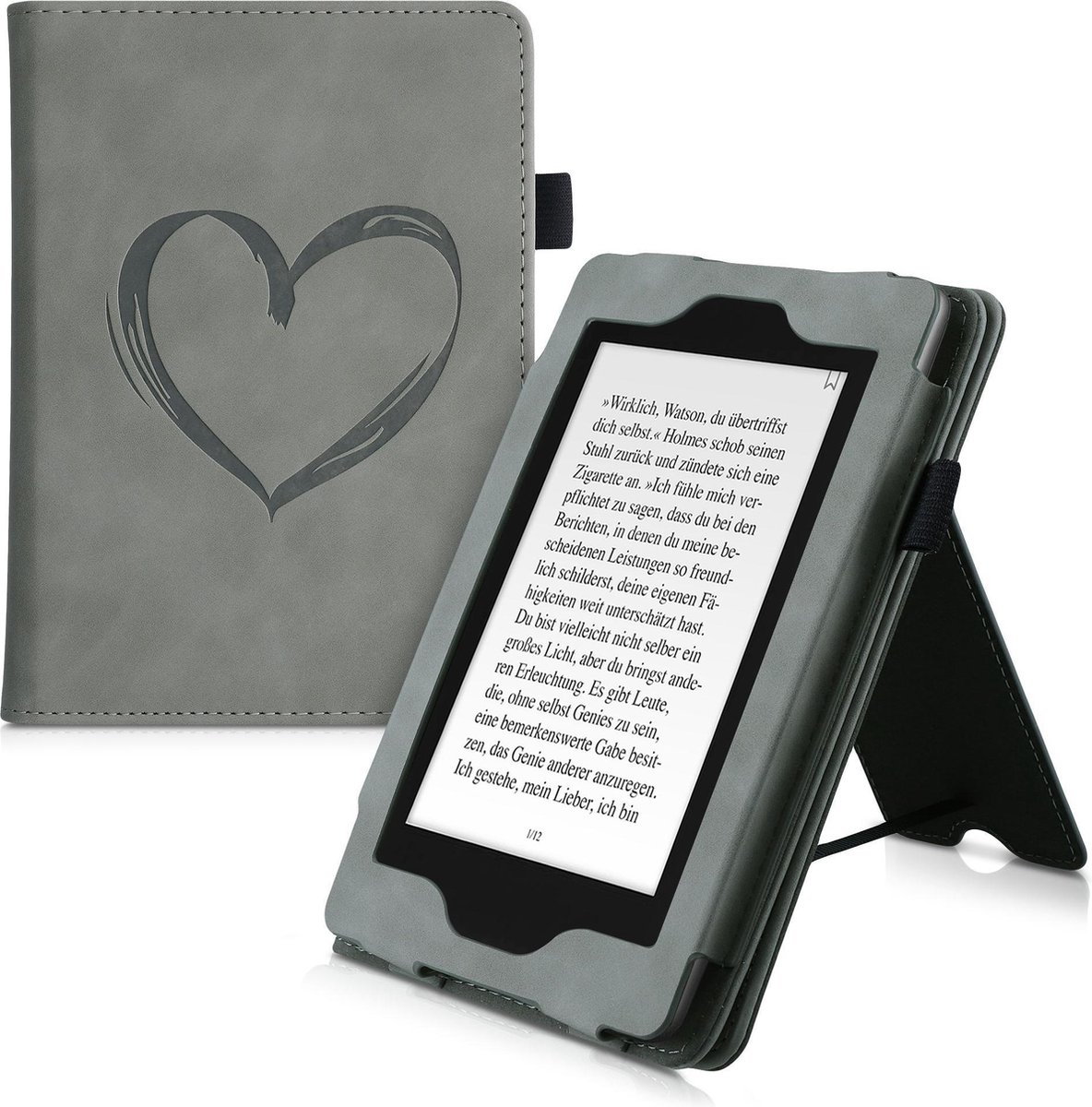 kwmobile Étui pour liseuse électronique Compatible avec  Kindle  Paperwhite 11. Generation 2021 - Étui Housse Protection Bleu-Gris-Noir