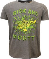 Rick and Morty Slime Splatter T-Shirt Grijs/Groen - Officiële Merchandise