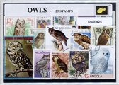 Uilen – Luxe postzegel pakket (A6 formaat) : collectie van 25 verschillende postzegels van uilen – kan als ansichtkaart in een A6 envelop - authentiek cadeau - kado - geschenk - ka
