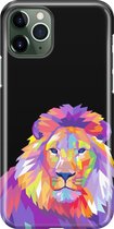 iPhone 11 Pro Hoesje - Premium Hard Hoesje - Back Cover - Met Dierenprint - Leeuw - Roze