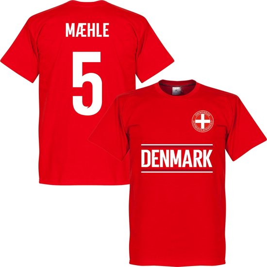 Denemarken Maehle 5 Team T-Shirt - Rood - 3XL