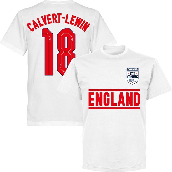 Engeland Calvert-Lewin 18 Team T-Shirt - Wit - Kinderen - 98