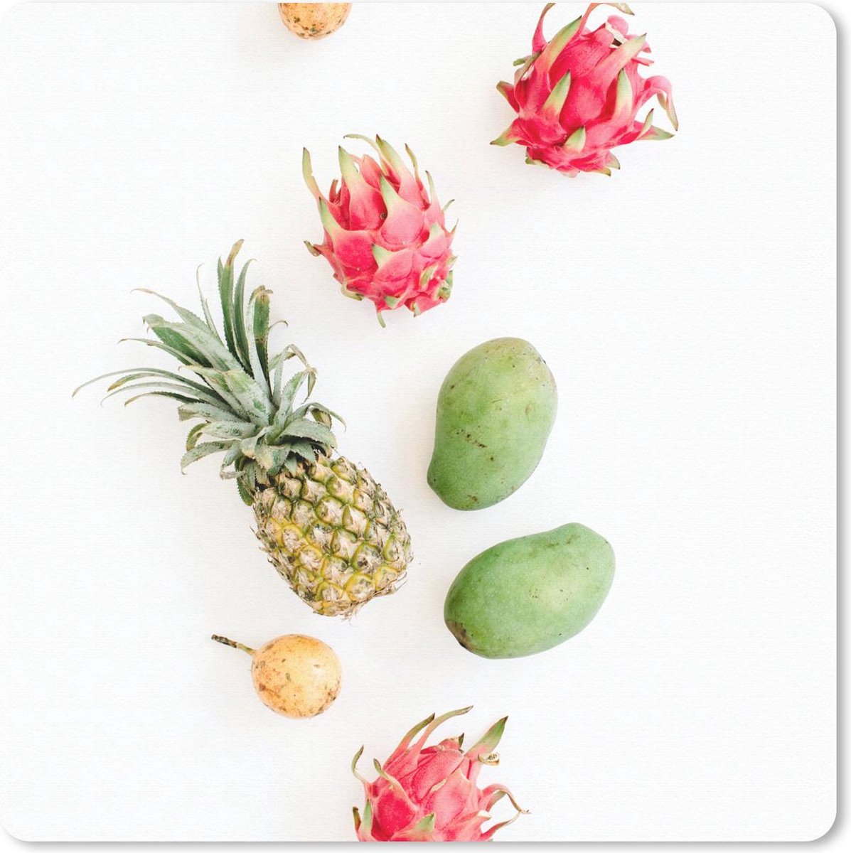 Muismat 30x30 cm - Mousepad Tropisch - Roze - Fruit - Muismatten