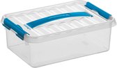 Sunware - Q-line opbergbox 4L transparant blauw - 30 x 20 x 10,4 cm