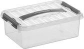 Boîte de rangement Sunware Q-Line - 4L - Plastique - Transparent / Métallisé