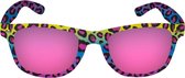 feestbril Regenboog Panter roze one-size